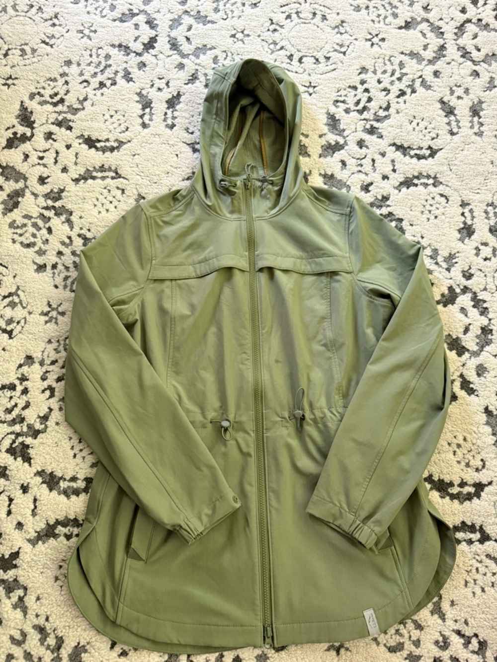 L.L. Bean Olive Hooded Raincoat for Men